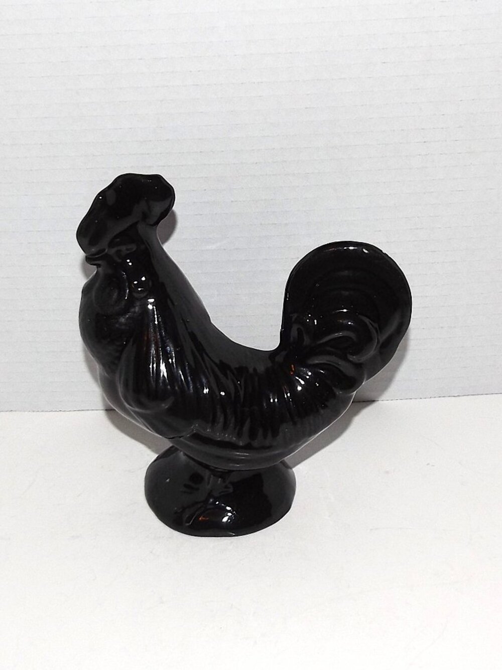 Vintage Black Ceramic Rooster Chicken Planter Farmhouse Decor Figurine